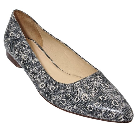Cole Haan Women's Magnolia Skimmer Embossed Leather Ballet Flat Sz 8 B - Picture 1 of 7